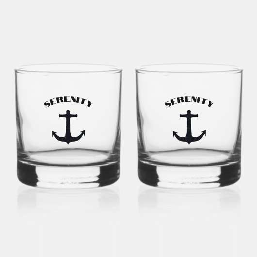 Name des benutzerdefinierten Bootes Whiskyglas (Vorderseite)
