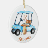Name des benutzerdefinierten Cart Clubs Monogram Keramik Ornament (Rechts)