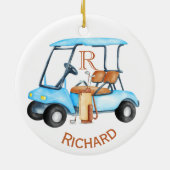 Name des benutzerdefinierten Cart Clubs Monogram Keramik Ornament (Hinten)