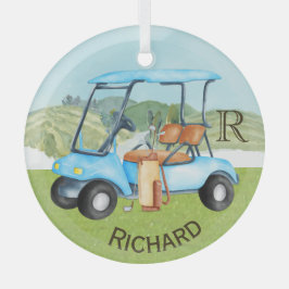 Name des benutzerdefinierten Cart Clubs Monogram Ornament Aus Glas