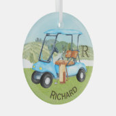 Name des benutzerdefinierten Cart Clubs Monogram Ornament Aus Glas (Vorderseite Rechts)