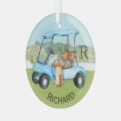 Name des benutzerdefinierten Cart Clubs Monogram Ornament Aus Glas (Vorderseite links)