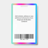 Name des benutzerdefinierten Hologram-Fotos Ausweis (Rückseite)