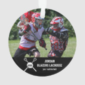 Name des benutzerdefinierten Lacrosse-Fotosammlung Ornament (Rückseite)