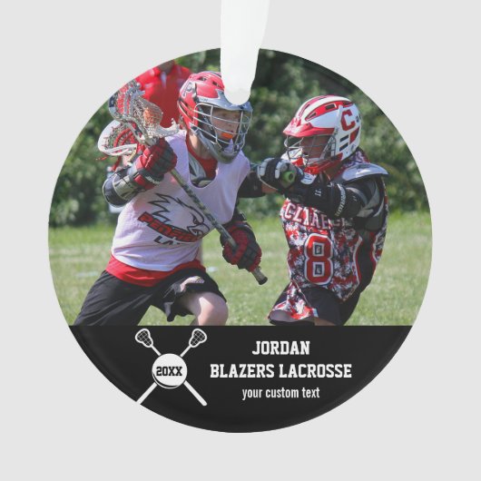 Name des benutzerdefinierten Lacrosse-Fotosammlung Ornament (Vorderseite)