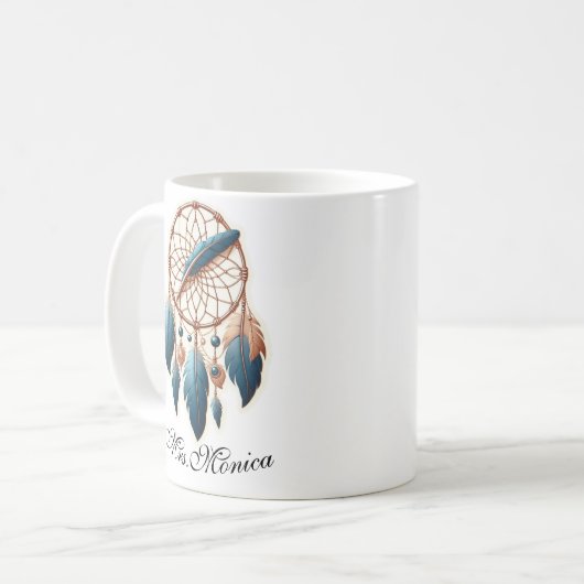 Name des benutzerdefinierten Lehrers Boho Dreamcat Kaffeetasse (Vorderseite Links)