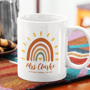 Name des benutzerdefinierten Lehrers Boho Rainbow Kaffeetasse