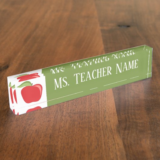 Name des benutzerdefinierten Lehrers mit modernem Namensplakette (Seite)