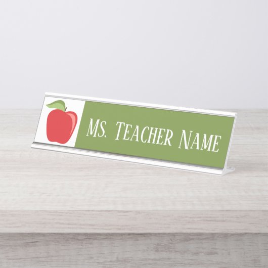 Name des benutzerdefinierten Lehrers mit modernem  Schreibtischnamensplakette (Vorderseite )