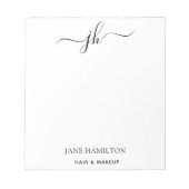 Name des benutzerdefinierten Logo-Monogrammschrift Notizblock (Vorderseite)