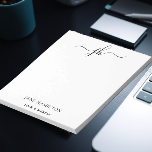 Name des benutzerdefinierten Logo-Monogrammschrift Notizblock