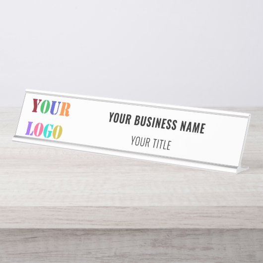 Name des benutzerdefinierten Logos Info Business-D Schreibtischnamensplakette (Vorderseite )