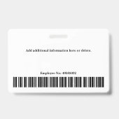 Name des benutzerdefinierten Mitarbeiter-ID-Fotos Ausweis (Rückseite)