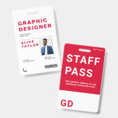 Name des benutzerdefinierten Mitarbeiters  Ausweis (Vorder- & Rückseite)