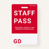 Name des benutzerdefinierten Mitarbeiters  Ausweis (Rückseite)