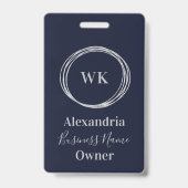 Name des benutzerdefinierten Monogram Navy Gold Mi Ausweis (Back)