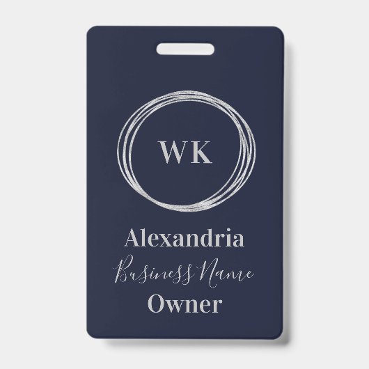 Name des benutzerdefinierten Monogram Navy Gold Mi Ausweis (Front)