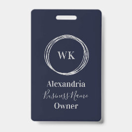 Name des benutzerdefinierten Monogram Navy Gold Mi Ausweis