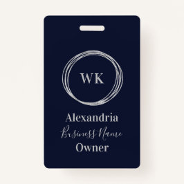 Name des benutzerdefinierten Monogram Navy Gold Mi Ausweis