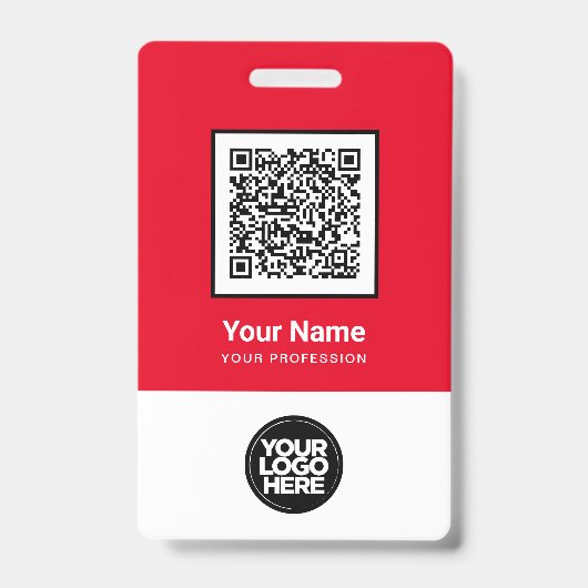 Name des benutzerdefinierten Red Employee Qr-Code- Ausweis (Vorderseite)
