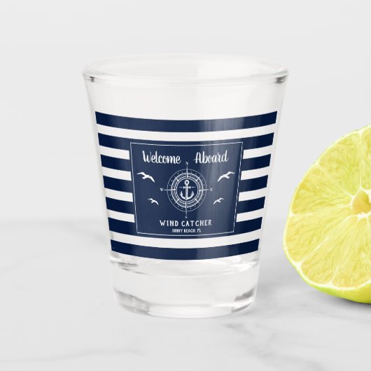 Name des benutzerdefinierten Schiffes Begrüßung im Schnapsglas (Vorderseite)