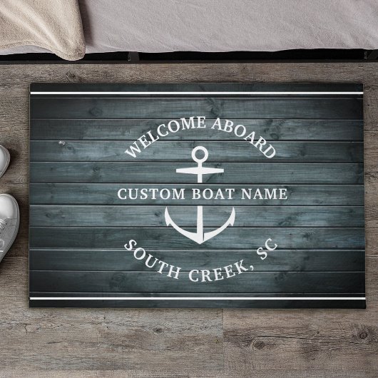 Name des benutzerdefinierten Schiffes Driftwood Wi Fußmatte