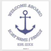 Name des benutzerdefinierten Schiffes Willkommen a Aufkleber (Blatt)