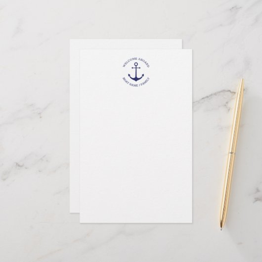 Name des benutzerdefinierten Schiffes Willkommen a Briefpapier (Vorderseite/Rückseite Beispiel)