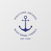 Name des benutzerdefinierten Schiffes Willkommen a Fensteraufkleber (Blatt)