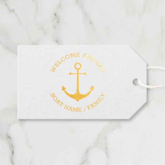 Name des benutzerdefinierten Schiffes Willkommen a Geschenkanhänger (Vorderseite (Horizontal))