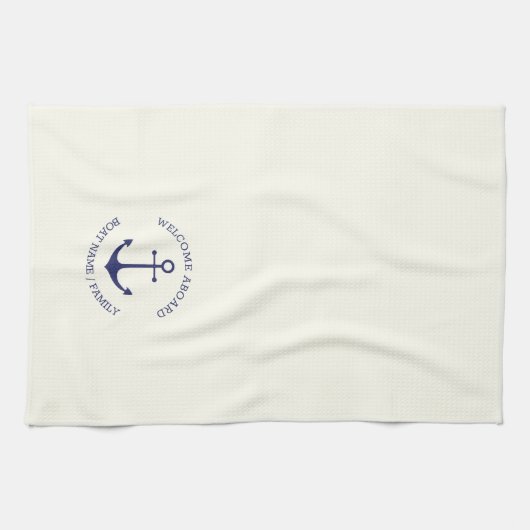 Name des benutzerdefinierten Schiffes Willkommen a Geschirrtuch (Horizontal)