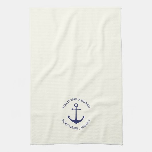 Name des benutzerdefinierten Schiffes Willkommen a Geschirrtuch (Vertikal)