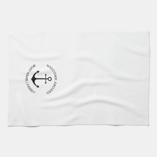 Name des benutzerdefinierten Schiffes Willkommen a Geschirrtuch (Horizontal)