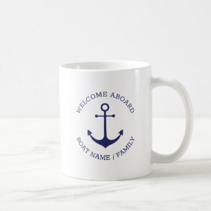 Name des benutzerdefinierten Schiffes Willkommen a Kaffeetasse