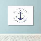 Name des benutzerdefinierten Schiffes Willkommen a Leinwanddruck (Insitu (Holzboden))