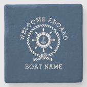 Name des benutzerdefinierten Schiffes Willkommen a Steinuntersetzer (Vorderseite)