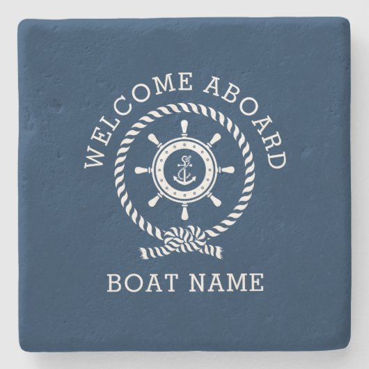 Name des benutzerdefinierten Schiffes Willkommen a Steinuntersetzer (Vorderseite)