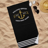 Name des benutzerdefinierten Schiffes Willkommen a Strandtuch