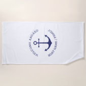 Name des benutzerdefinierten Schiffes Willkommen a Strandtuch (Vorderseite)