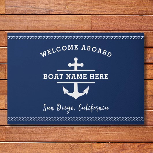 Name des benutzerdefinierten Schiffes Willkommen i Fußmatte