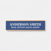 Name des beruflichen blauen Büros Türschild (Vorderseite )