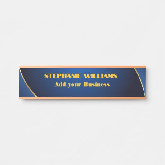Name des beruflichen Blue Gold Office Türschild (Vorderseite )