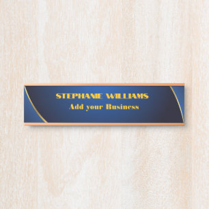 Name des beruflichen Blue Gold Office Türschild