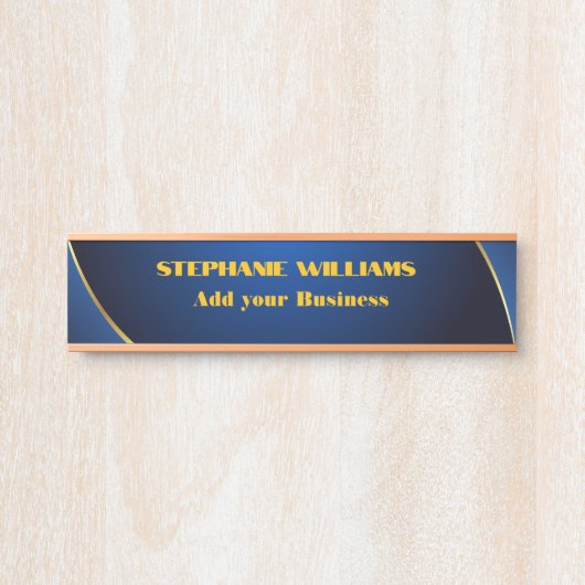 Name des beruflichen Blue Gold Office Türschild (Vorderseite )