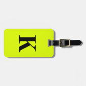 Name des beruflichen Chartreuse-Gelben Neons Monog Gepäckanhänger (Vorderseite horizontal)