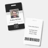 Name des beruflichen eleganten Mitarbeiter-Fotos Ausweis (Vorder- & Rückseite)