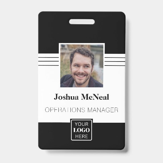 Name des beruflichen eleganten Mitarbeiter-Fotos Ausweis (Vorderseite)