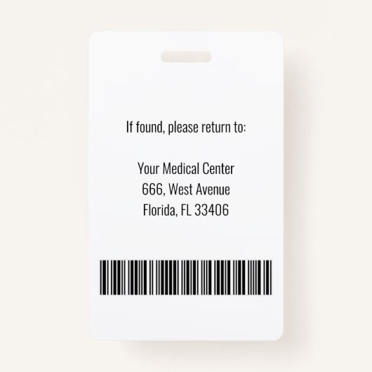 Name des beruflichen eleganten Mitarbeiter-Fotos Ausweis (Rückseite)