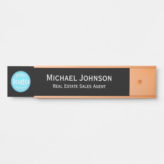 Name des beruflichen Firmenbüros - Schwarz Türschild (Vorderseite )