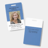 Name des beruflichen Fotos Krankenhauses Ausweis (Vorder- & Rückseite)